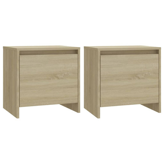 Mesita Noche 2 Uds Madera Ingeniería Roble Sonoma 45x34x44,5 Cm_0