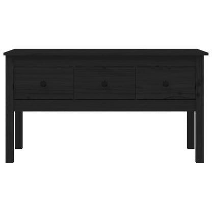 Mesa De Centro De Madera Maciza De Pino Negro 102x49x55 Cm_4