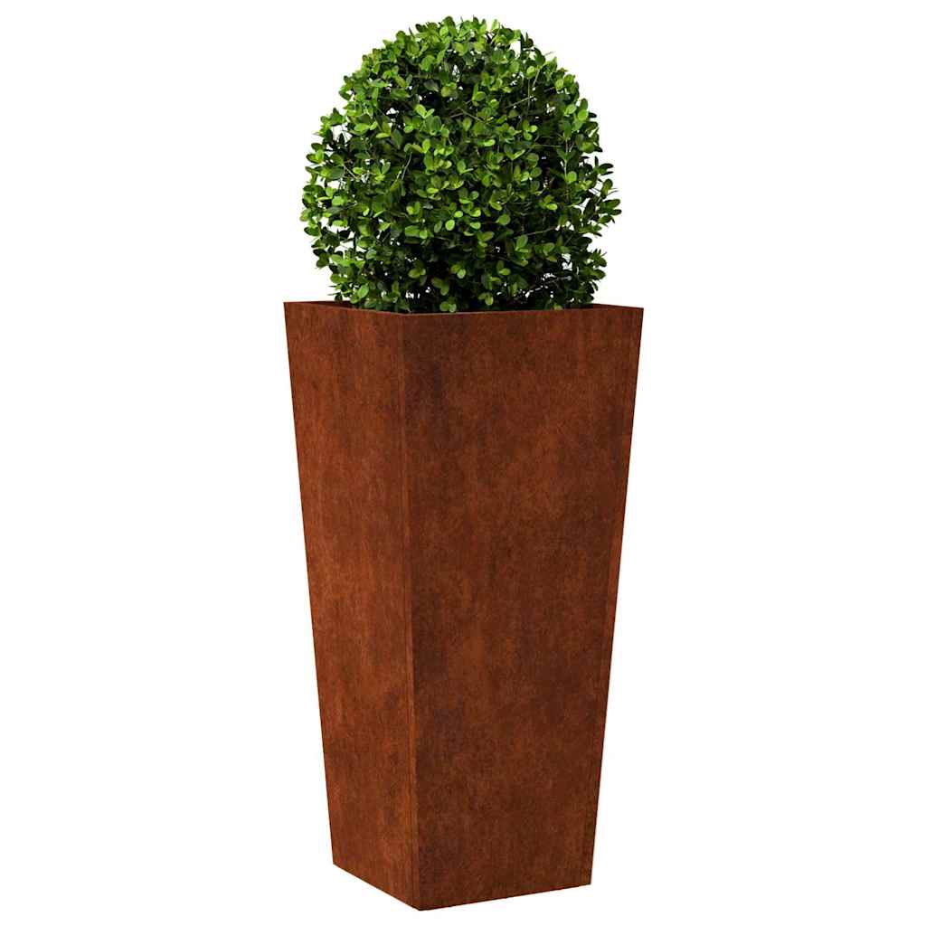 Jardineras De Jardín 2 Uds 35x35x75 Cm Acero Oxidado_3