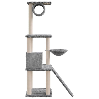 Vidaxl Rascador Para Gatos Con Postes De Sisal Gris Claro 131 Cm_3