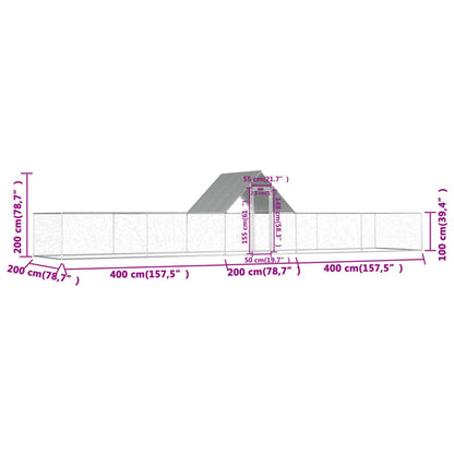 Vidaxl Gallinero Acero Galvanizado 10x2x2 M_5