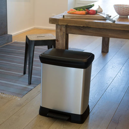 Curver Papelera De Pedal Deco Rectangular Plateado 30 L_1