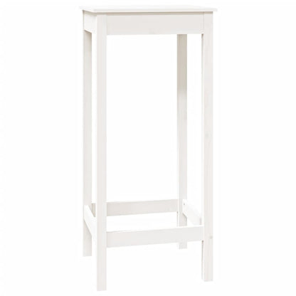 Mesa Alta De Bar Madera Maciza De Pino Blanco 50x50x110 Cm_0