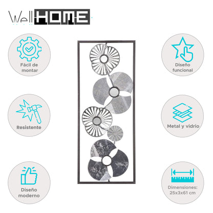 Well Home - Decoración De Pared De Metal Con Diseño De Una Flor_1