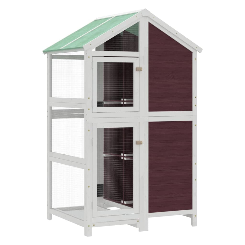 Vidaxl Casita Para Pájaros Madera Maciza Pino Color Moca 97x81x152 Cm_0