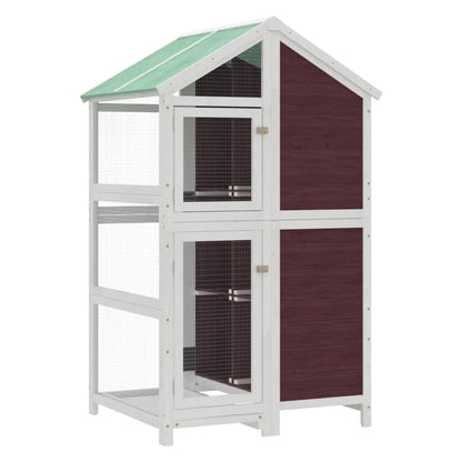 Vidaxl Casita Para Pájaros Madera Maciza Pino Color Moca 97x81x152 Cm_0