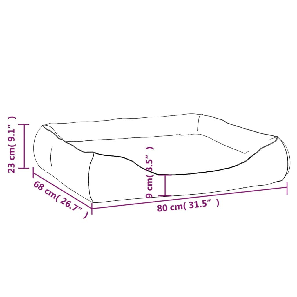 Vidaxl Cama Para Perros De Cuero Sintético Azul Oscuro 80x68x23 Cm_2
