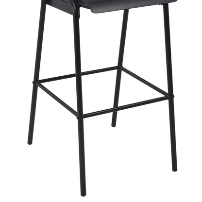 Taburetes De Cocina 4 Uds Madera Contrachapada Y Acero Negro_5