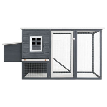 Vidaxl Gallinero Con 1 Jaula Para Huevos Madera Gris_1