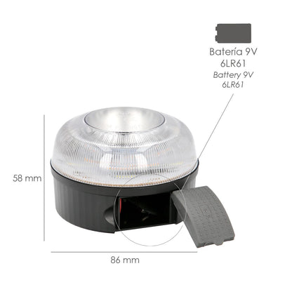 Luz Led Emergencia Coche V16 Baliza Luminosa Homologada, Pila 9v._1