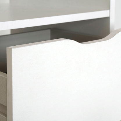 Escritorio, Mesa De Ordenador 76x115x50cm 2 Cajones, Oficina, Habitación Juvenil, Desk, Tocador, Briebe, Prakt, Blanco