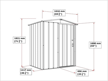 Duramax - Caseta Jardín - Eco Elche 5x4 - Metal - Color Gris Antracita_4