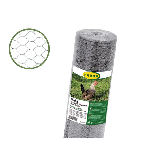 Malla hexagonal galvanizada 41 mm 0,5 x 10 m