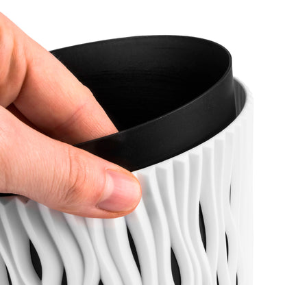 Maceta Redonda De Plastico Sandy Round En Color Blanco 12 (largo) X 12 (ancho) X 11,1 (alto) Cm_4