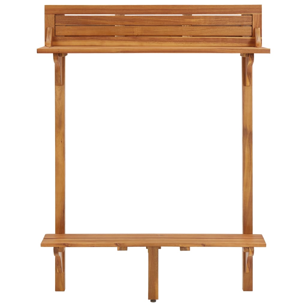 Mesa Alta De Balcón De Madera Maciza De Acacia 90x37x122,5 Cm_1