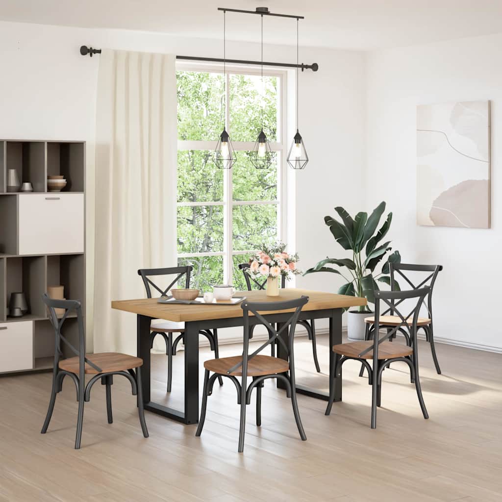 Mesa Comedor Noain Patas Forma U Madera Maciza Pino 160x90x75cm_0