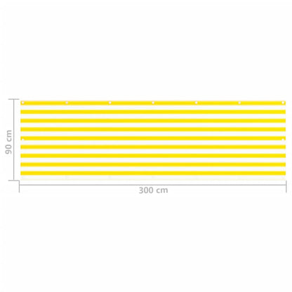 Vidaxl Toldo Para Balcón Hdpe Amarillo Y Blanco 90x300 Cm_4