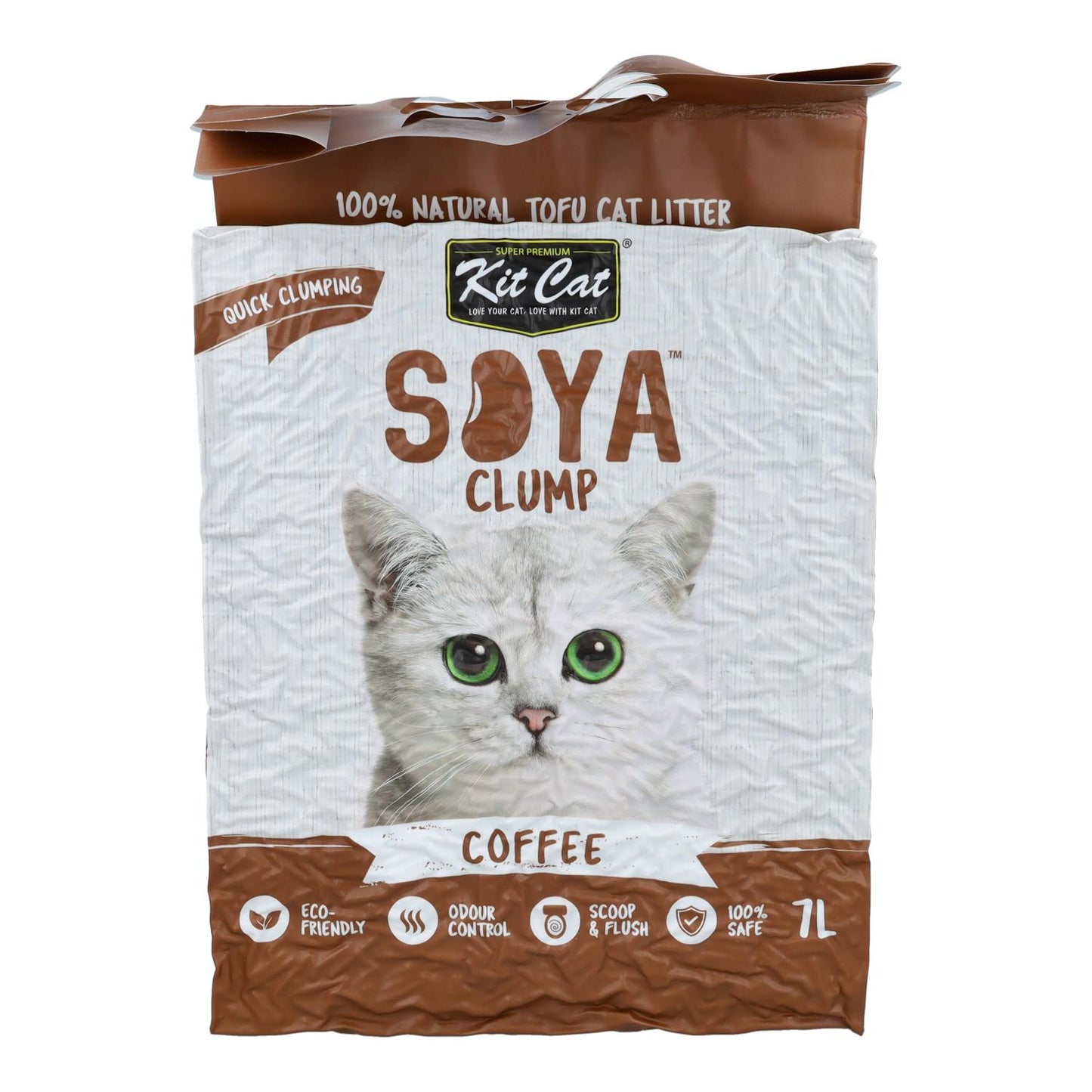 Kit Cat Arena Eco SoyaClump - Coffee 7 L Arena para gatos