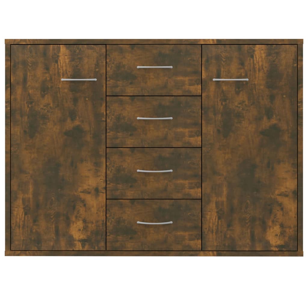 Aparador Madera Contrachapada Color Roble Ahumado 88x30x65 Cm / Vetonek_2