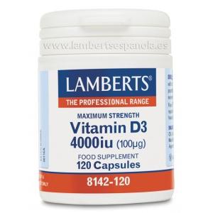 Vitamina D3 4000UI (100 µg) Lamberts, 120 cápsulas