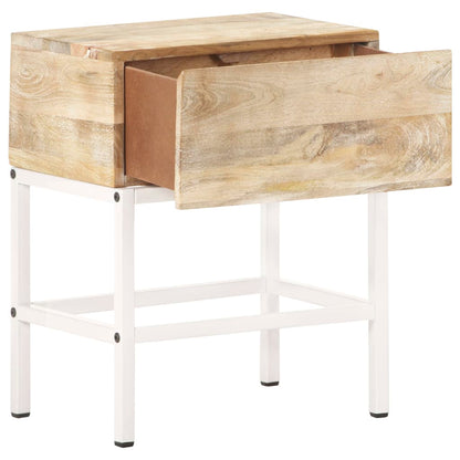 Mesita De Noche De Madera Maciza De Mango 40x30x50 Cm_0