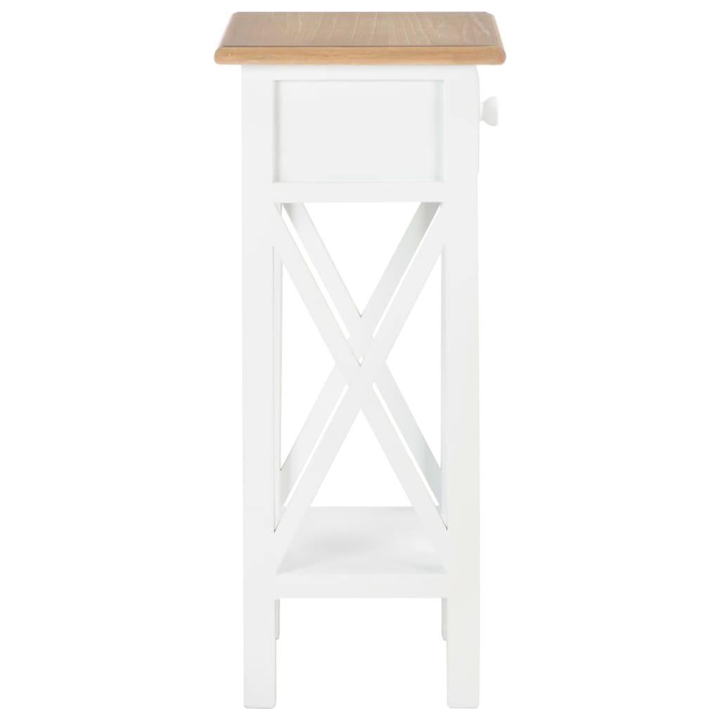 Mesa Auxiliar De Madera Blanca 27x27x65,5 Cm_2