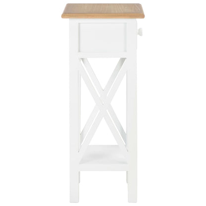 Mesa Auxiliar De Madera Blanca 27x27x65,5 Cm_2