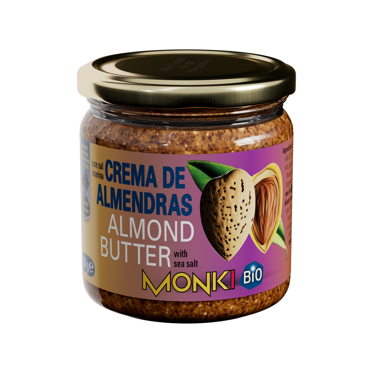 Crema de almendras tostadas Monki 330 g
