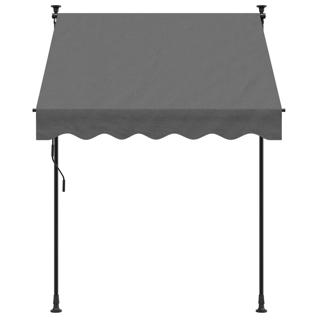 Toldo Retráctil De Tela Y Acero Gris Antracita 150x150 Cm_2