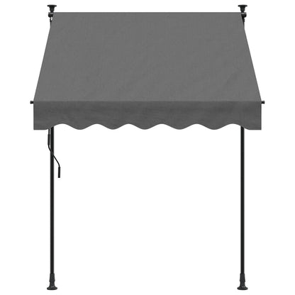Toldo Retráctil De Tela Y Acero Gris Antracita 150x150 Cm_2