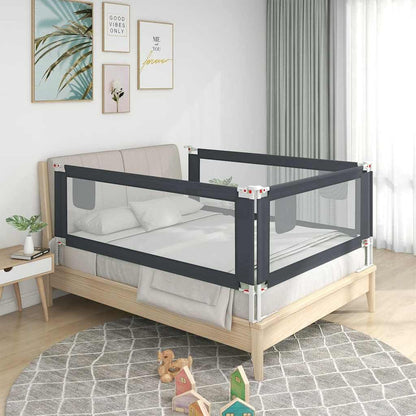 Vidaxl Barandilla De Seguridad Cama De Niño Gris Oscuro Tela 190x25 Cm_1