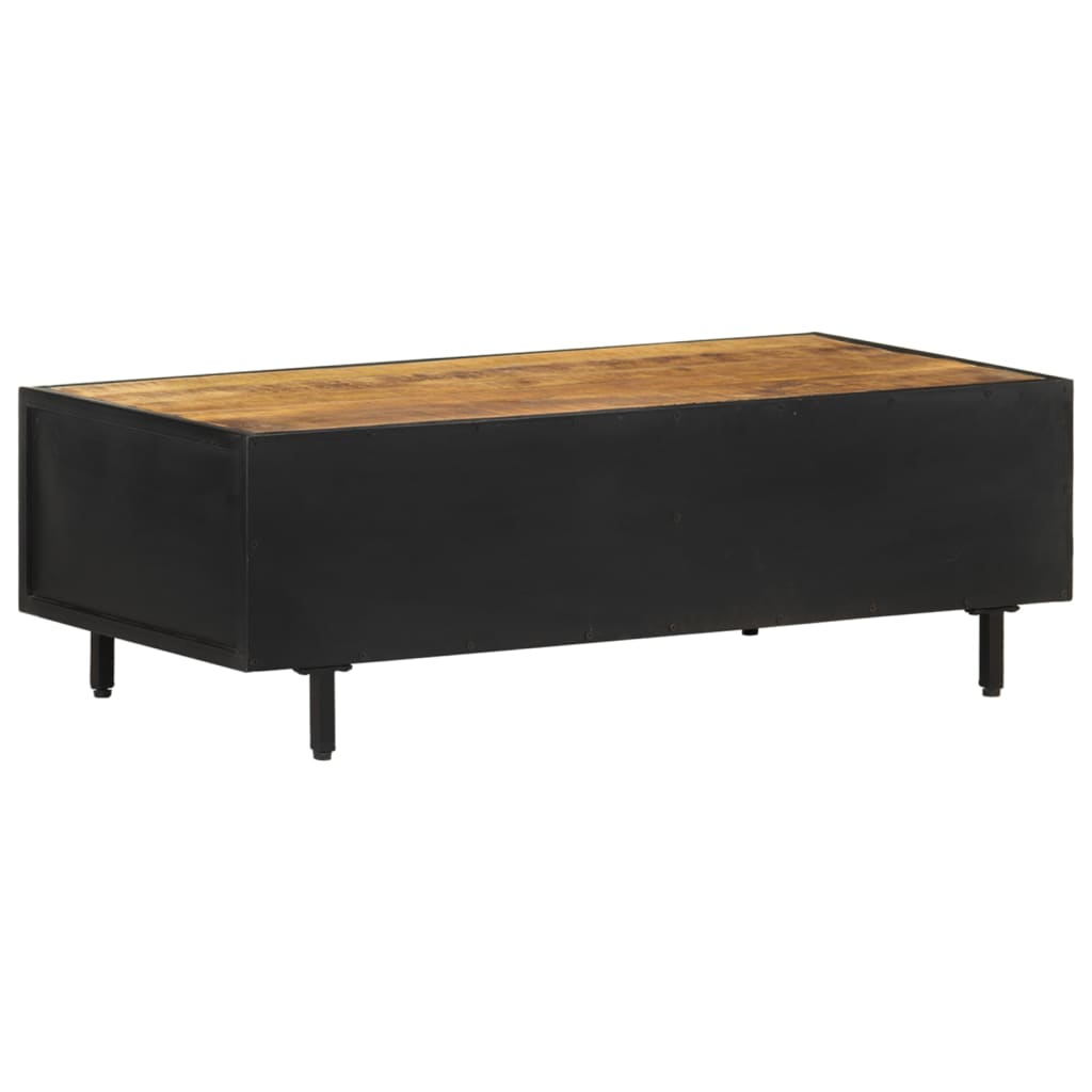 Mesa De Centro De Madera De Mango Rugosa 105x50x35 Cm_2