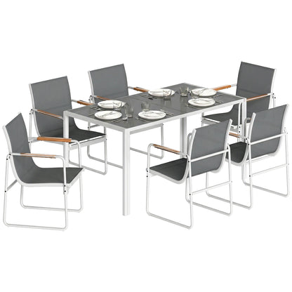 Outsunny Conjunto De Mesa Y Sillas Jardín De 7 Piezas_0