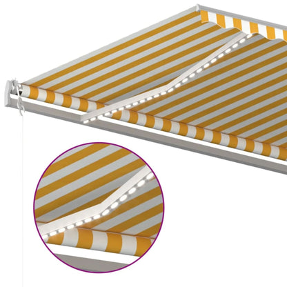 Toldo Automático Led Sensor De Viento Amarillo Blanco 600x300cm_3