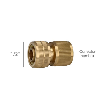 Conector Manguera Laton  1/2 Hembra, Adaptador Grifo, Conector Grifo A Conector Rapido_1