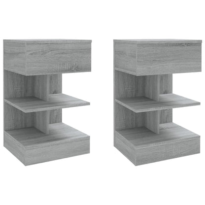 Mesitas De Noche 2 Uds Madera Gris Sonoma 40x35x65 Cm_0
