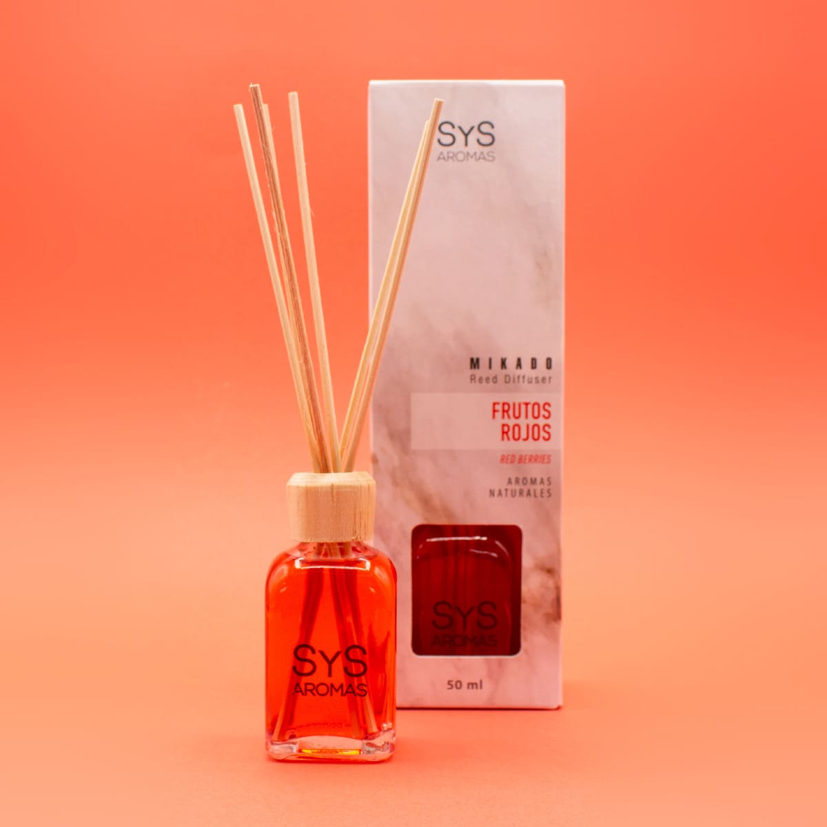 Ambientador Mikado Frutos Rojos Mármol SYS Aromas 50 ml | Aroma Afrutado y Dulce | Estimulante_4