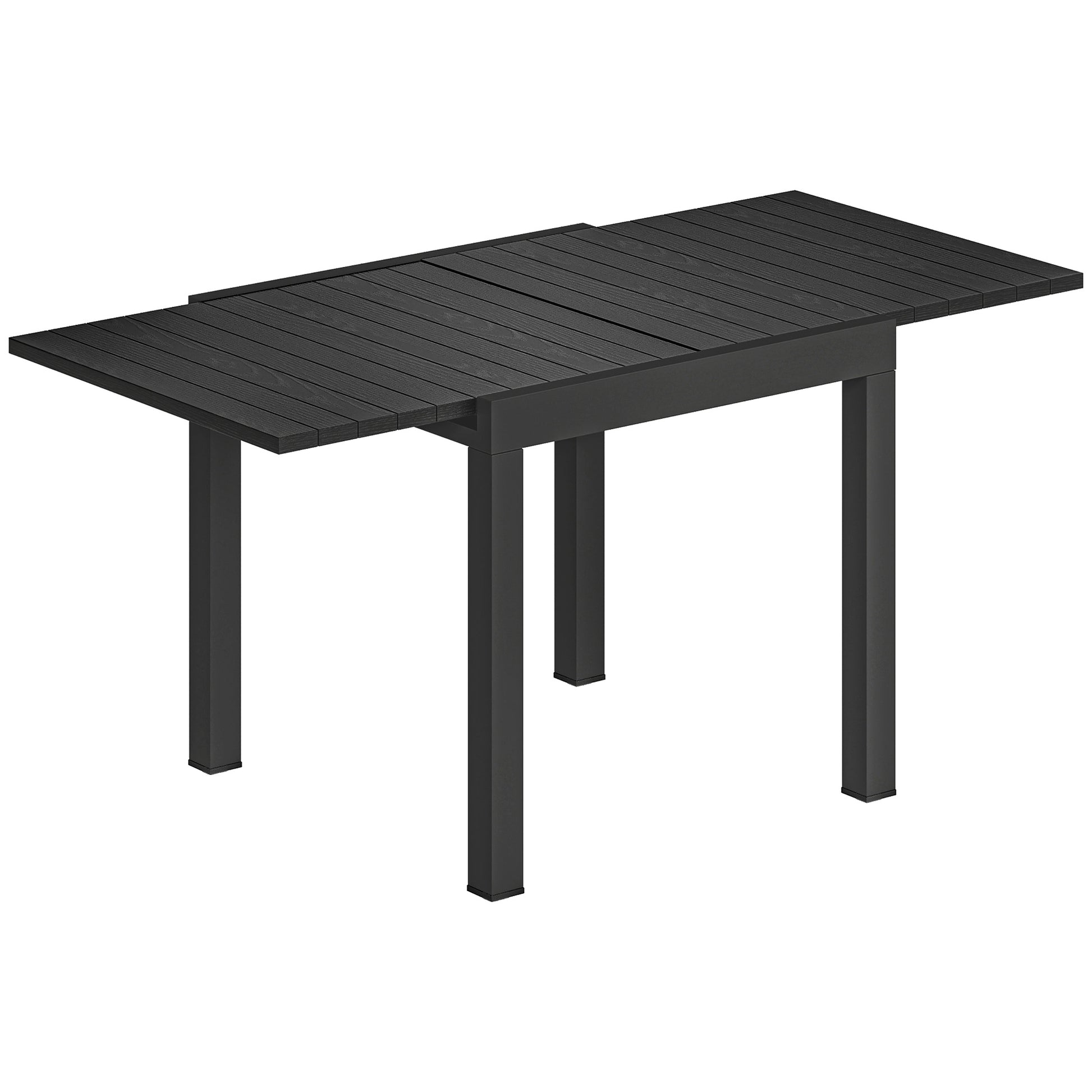 Outsunny Mesa De Jardín Exterior Extensible 80/160x80 Cm De Aluminio Negro_0