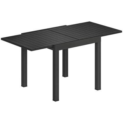 Outsunny Mesa De Jardín Exterior Extensible 80/160x80 Cm De Aluminio Negro_0