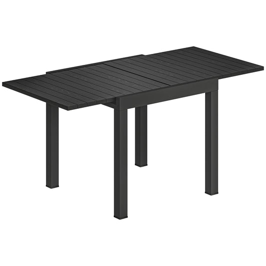 Outsunny Mesa De Jardín Exterior Extensible 80/160x80 Cm De Aluminio Negro_0
