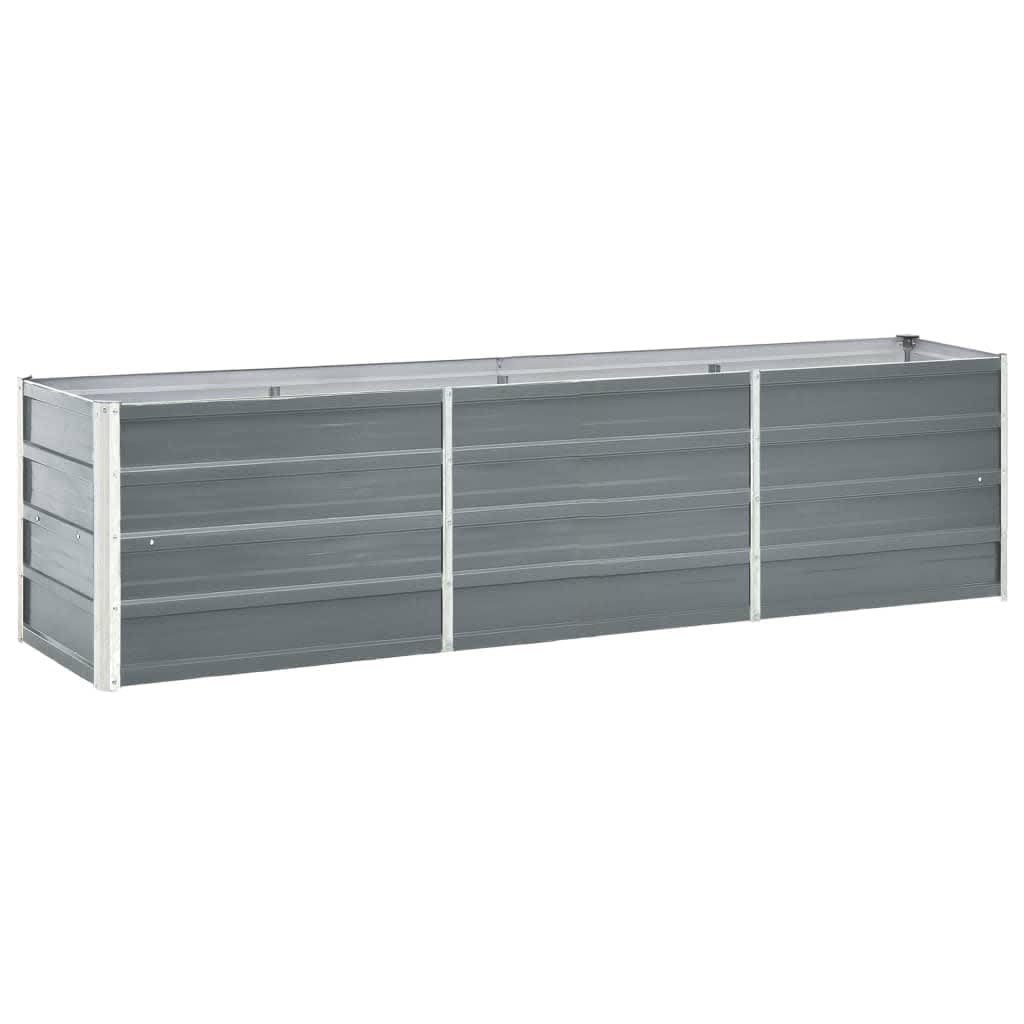 Arriate De Jardín De Acero Galvanizado Gris 240x40x45 Cm_1