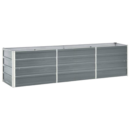 Arriate De Jardín De Acero Galvanizado Gris 240x40x45 Cm_1