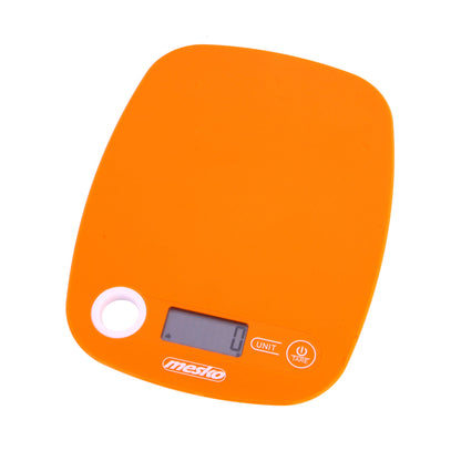 Báscula De Cocina Digital Extraplana, Medición 1gr, Hasta 5 Kg, Lcd, Función Tara, Medición Líquidos Mesko Ms3159o Naranja_0