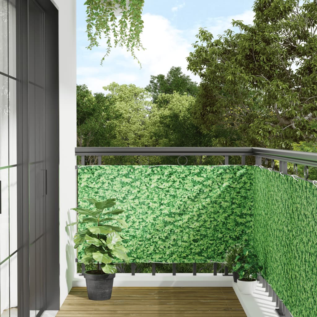 Pantalla De Privacidad De Balcón Pvc Plantas Verde 1000x75 Cm / Vetonek_5
