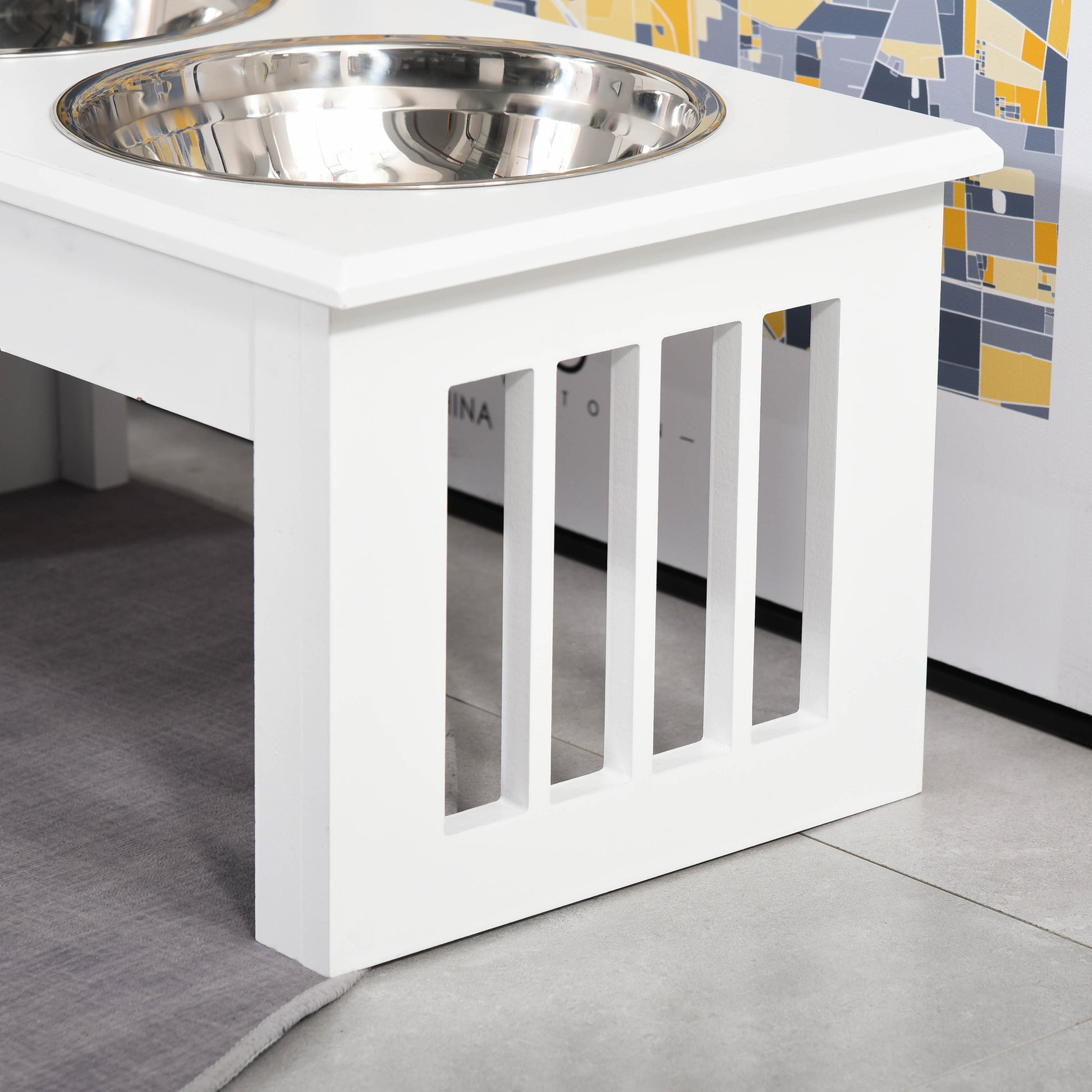 Pawhut Conjunto Para Mascotas 2 Piezas 76x54,5x56 Cm 44x24x15 Cm Blanco_4