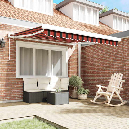 Toldo Retráctil Rojo Y Negro 300 X 250 Cm Lona Y Aluminio_2