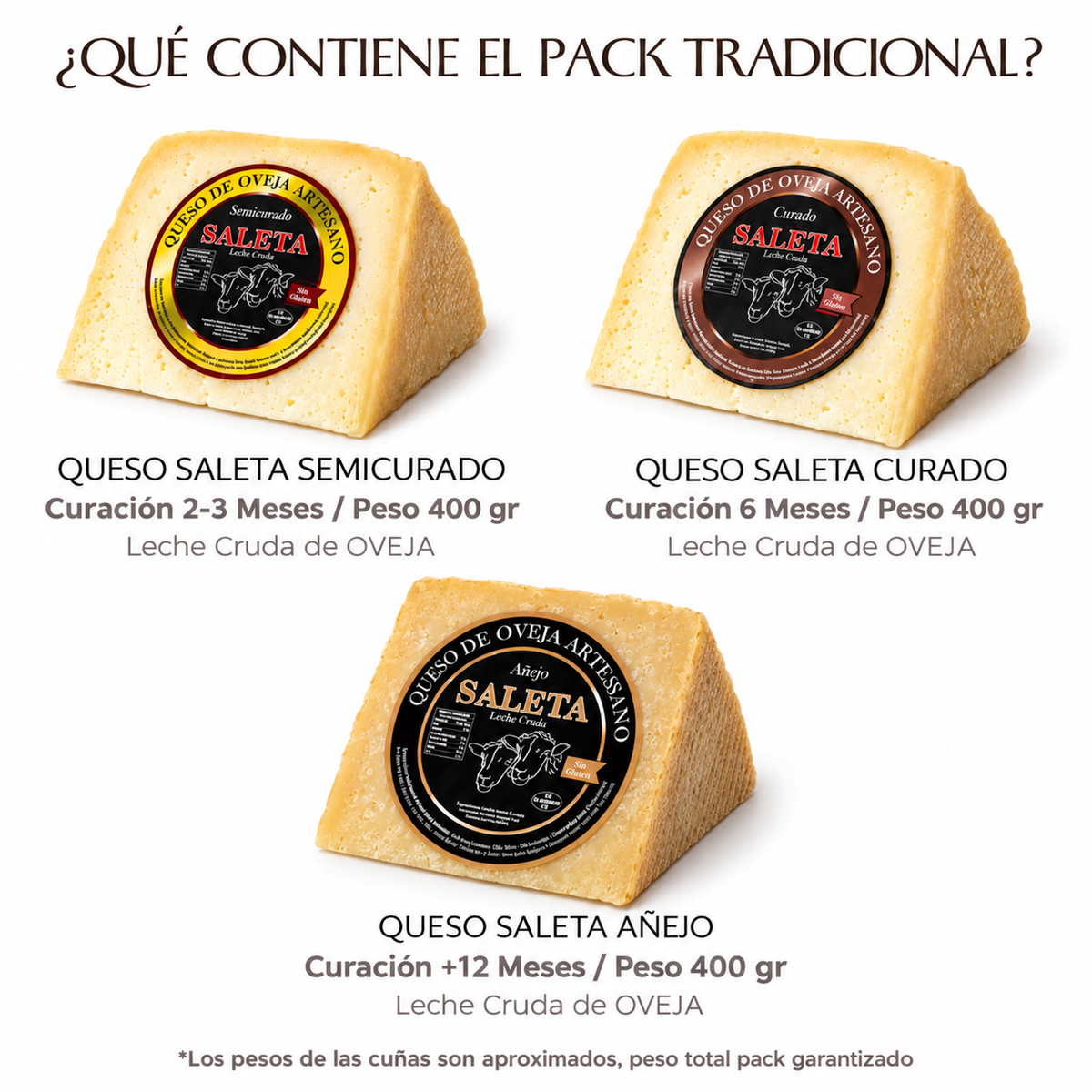 Surtido De Quesos Gourmet | Queso De Oveja | 3 Cuñas De Queso Añejo, Curado Y Semicurado_1
