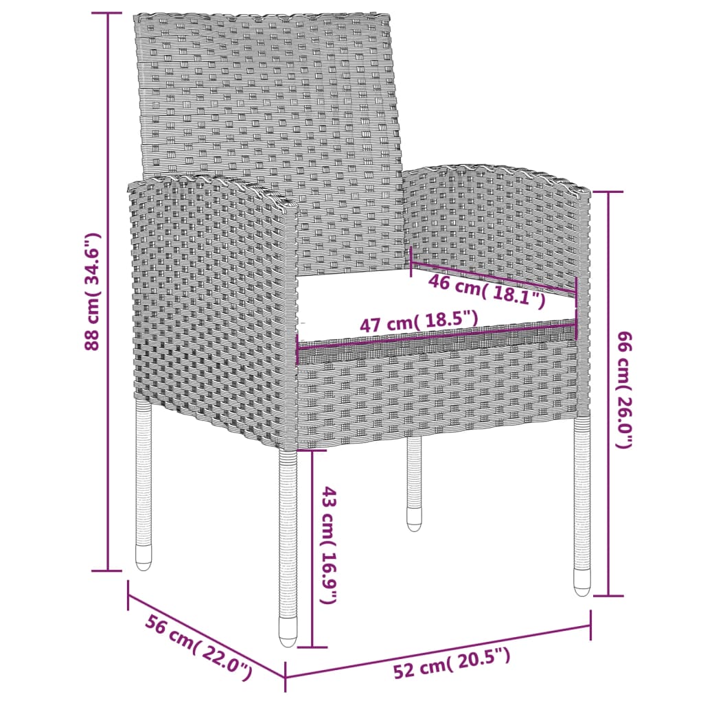 Vidaxl Juego De Comedor De Jardín 9 Piezas Gris Antracita_2
