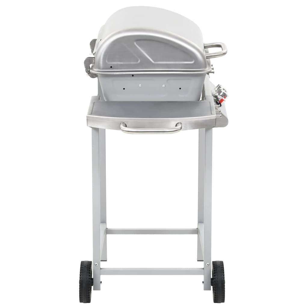 Vidaxl Barbacoa Portátil De Gas Con 2 Zonas Plateada Acero Inoxidable_4