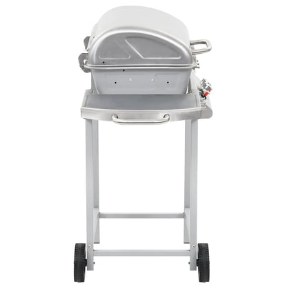 Vidaxl Barbacoa Portátil De Gas Con 2 Zonas Plateada Acero Inoxidable_4
